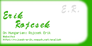 erik rojcsek business card